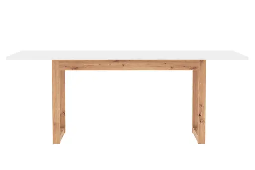 Esstisch - ausziehbar, LB ca. 160x80 cm, Weiß, Artisan Eiche Nachbildung