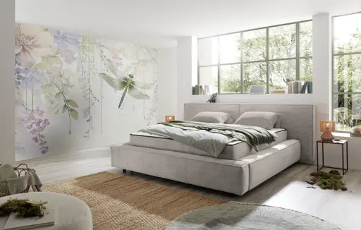 Polstergestell- Liegefläche ca. 180x200 cm, Stoff, Hellgrau