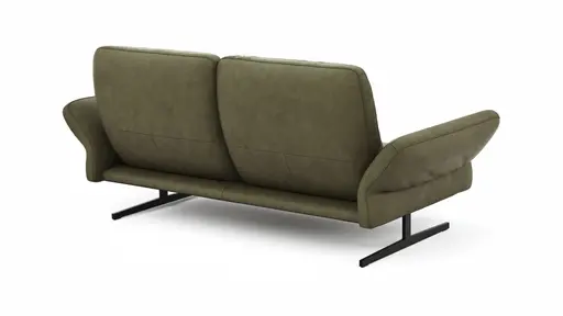 Sofa Alexander - 3-Sitzer inkl. Kopfstütze/Armlehne verstellbar, Leder, Olive