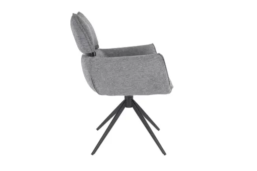 Armlehnstuhl MARJA - drehbar, Stoff, Grau