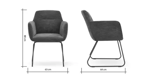 Armlehnstuhl Nashville - Stoff, Dunkelbraun