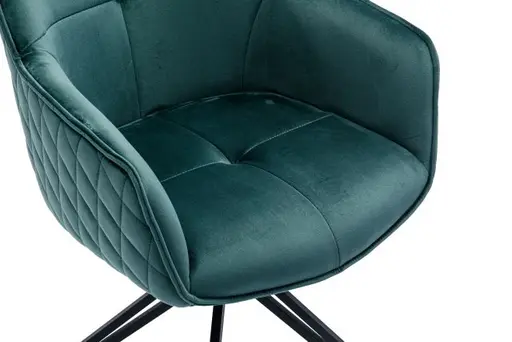 Armlehnstuhl - drehbar, Samt, Grün