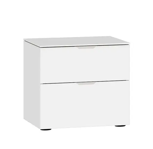 Nachtkommode JOIN IT- Glas, Weiß, Matt, Weiß