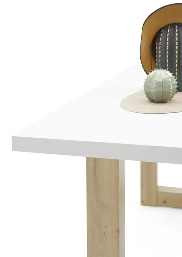 Esstisch- LB ca. 160x70 cm, Kreidegrau, Matt, Lack, Eiche Dekor