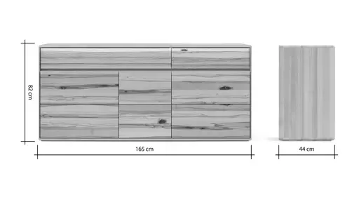 Sideboard Hillsboro - inkl. Beleuchtung, Buche/Kernbuche natur, geölt