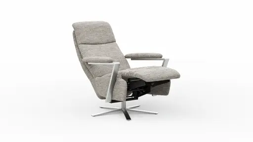   Drehsessel Enno Lazyline - Größe L inkl. Relaxfunktion, Stoff, Silber