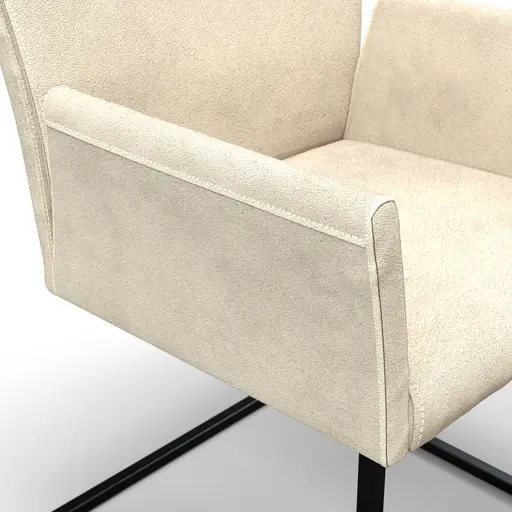 Armlehnstuhl Floriana - Stoff, Graubeige