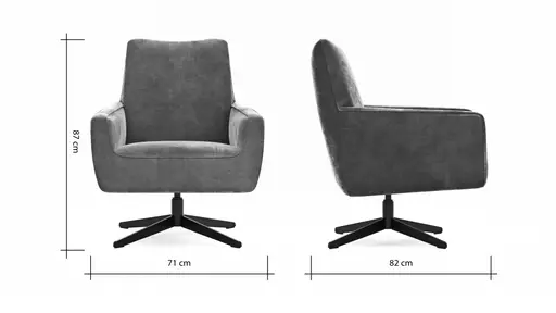 Drehsessel Matina - Größe L, Velour, Mauve