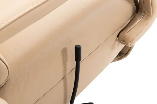 Sessel - Größe M, Relaxfunktion, Leder, Beige