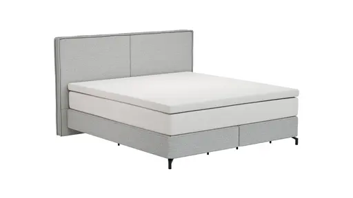 Boxspringbett Alpin - Liegefläche ca. 180x200 cm, Stoff, Grau