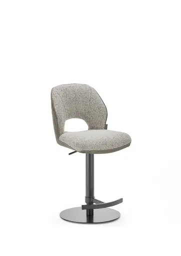 Barhocker MAILE - drehbar, höhenverstellbar, Stoff, Braun