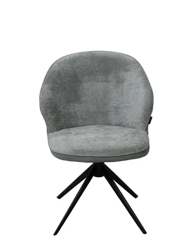 Stuhl MERRITH - drehbar, Stoff, Graublau