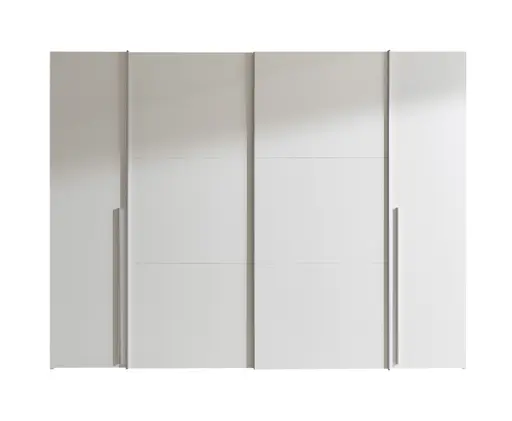 Schwebe-/Drehtürenschrank- B ca. 267 cm, Weiß