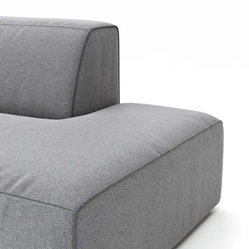 Ecksofa Elementos - Ecke links mit 1-Sitzer und Abschlusselement, Stoff, Grau