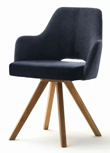 Schalenstuhl MIXIE - Rückstellfunktion, Stoff, Dunkelblau