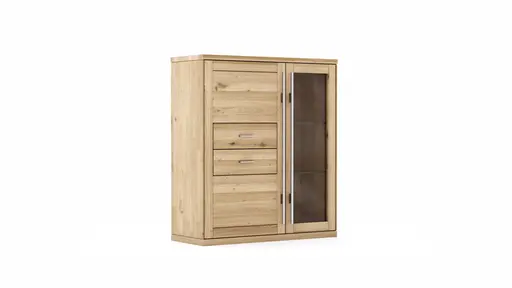 Highboard Faro Plus - BH ca. 102x116 cm, Wildeiche massiv, Bianco