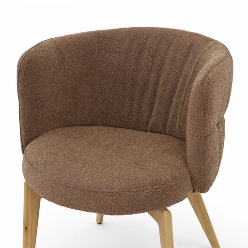 Armlehnstuhl Milana - Stoff, Cognac