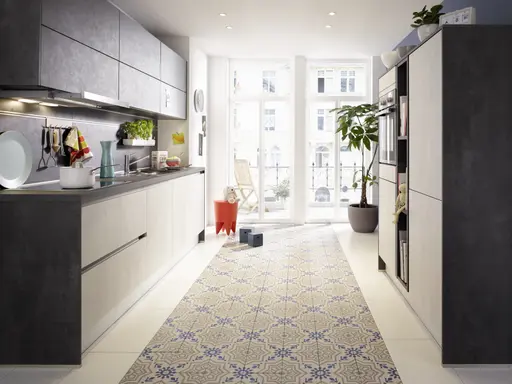 Doppelte Küchenzeile 51.180 GL 6 519, Beton Weißgrau Nachbildung