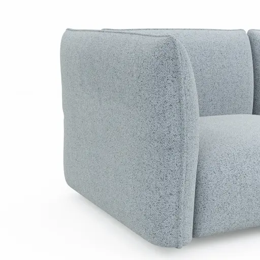 Ecksofa Motone - 2,5-Sitzer mit Ecke rechts, Stoff, Hellblau