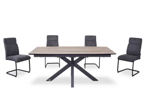 Esstisch MELANIA - ausziehbar, LB ca. 180x95 cm, Glaskeramik, Braun