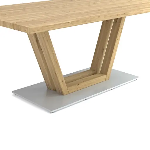 Couchtisch Faro Plus - LBH ca. 65x115x50 cm, Wildeiche massiv, Holzfarben Bianco