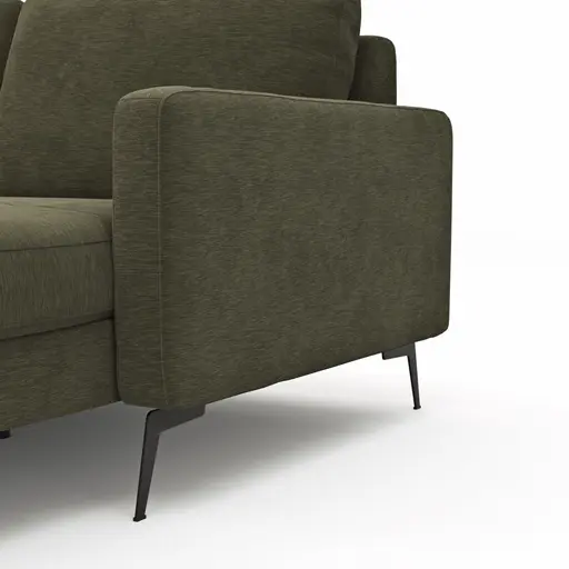 Wohnlandschaft Enna - Ecke links, 2,5-Sitzer, Longchair rechts, Stoff,  Olive