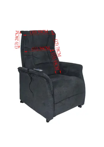 TV-Sessel MIKALA - Aufstehhilfe, Relaxfunktion, Kopfteilverstellung, Stoff, Schwarz