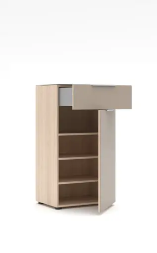 Schuhschrank - B ca. 53 cm, Riva Eiche Nachbildung, Kaschmir