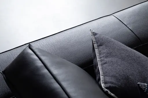 Sofa Aprino 1 - 4-Sitzer XXL, Leder, Schwarz, Armlehne Block