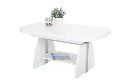 Couchtisch - ausziehbar, höhenverstellbar, LB ca. 108x67 cm, Weiß