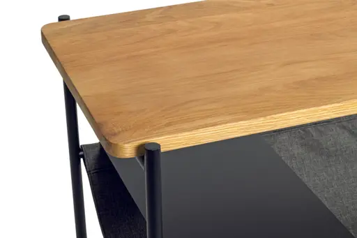 Beistelltisch - LB ca. 60x38 cm, Eiche massiv geölt, Schwarz