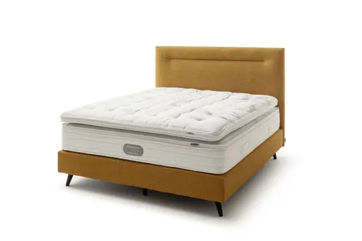 Boxspringbett Navelli 2 - Liegefläche ca. 180x200 cm, Stoff, Kurkuma
