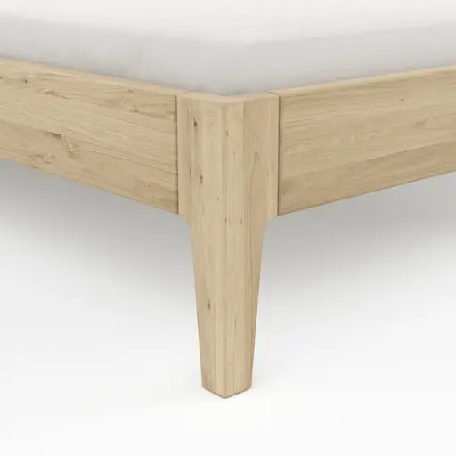 Bettgestell 1660 - Liegefläche ca. 180x200 cm, Wildeiche massiv, bianco geölt
