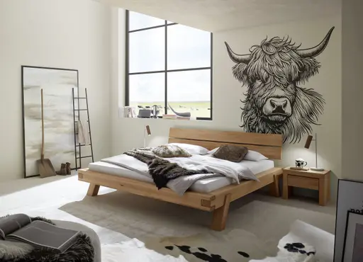 Bettgestell- Liegefläche ca. 180x200 cm, Buche, Massiv, Geölt