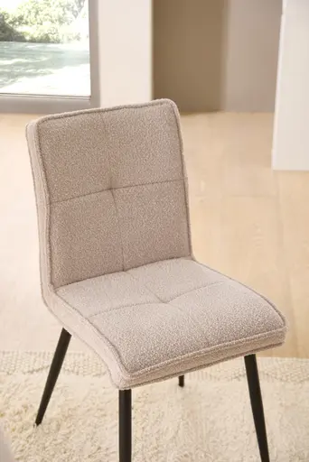 Stuhl - Bouclé, Hellgrau