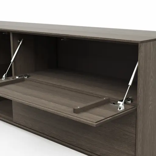 Mediaboard Saratoga - Buche massiv, silbergrau geölt