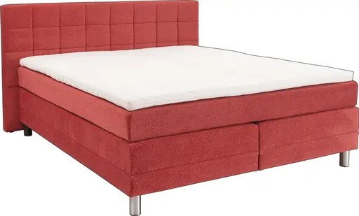  Boxspringbett - Liegefläche ca. 180x200 cm, Stoff, Rot