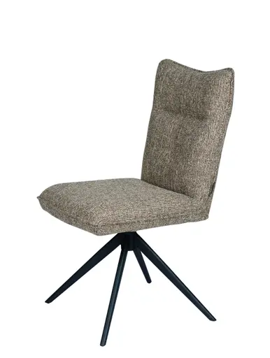 Stuhl MARCIA - drehbar, Stoff, Braun