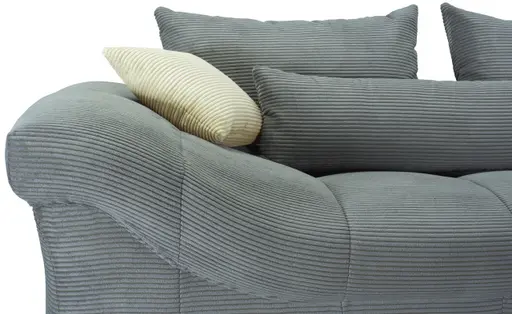 Ecksofa - 2-Sitzer, Ecke rechts, Stoff,  Dunkelgrau