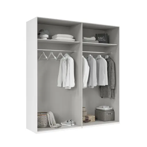 Drehtürenschrank- B ca. 200 cm, Weiß