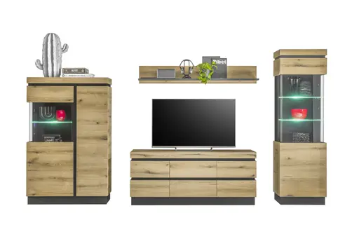 Wandboard- Eiche Dekor, Dunkelgrau