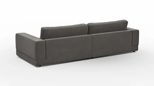 Ecksofa Juni - Longchair links mit 1,5-Sitzer, Stoff, Schwarz