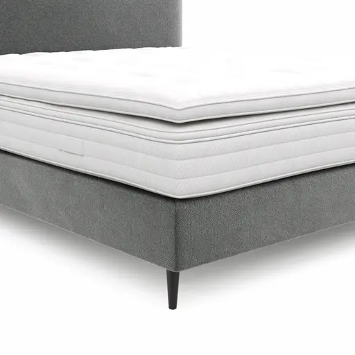 Boxspringbett Navelli 1 - Liegefläche ca. 180x200 cm, Stoff, Grau