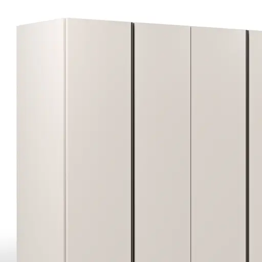 Drehtürenschrank Loretto - B ca. 280 cm, Gola, Lack matt, Perlmutt