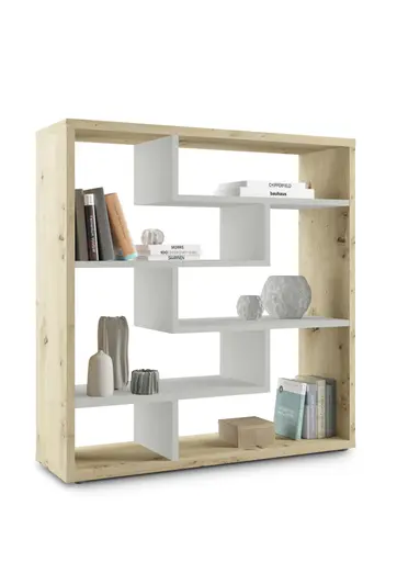 Raumteiler - B ca. 130 cm, Asteiche, Kreidegrau