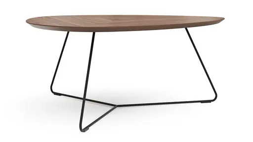 Couchtisch Fano - LBH ca. 96x86x38 cm, Nussbaum, Furnier