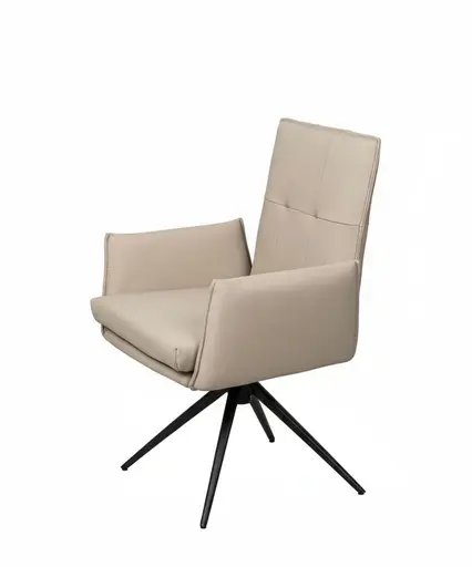 Armlehnstuhl MARCELLA - drehbar, Leder, Latte