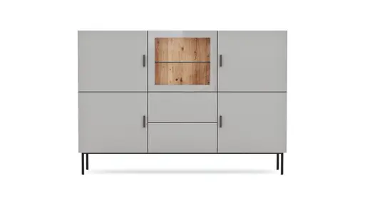 Highboard Palos - Lack, Hellgrau