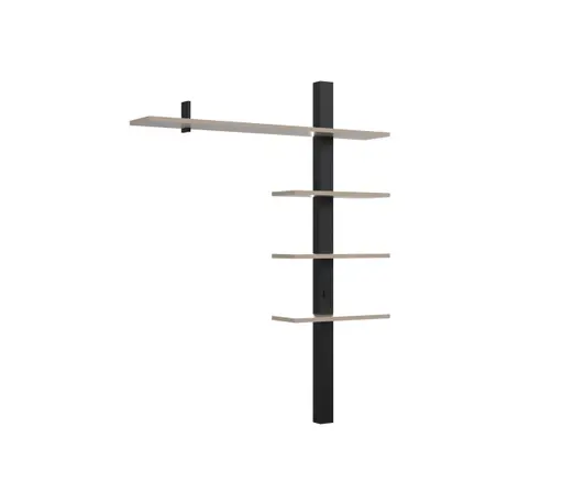 Media-Paneel - mit Beleuchtung, B ca. 137 cm, Basalt, Schwarz