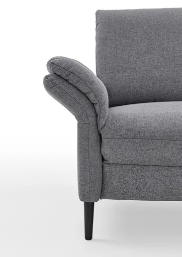 Ecksofa EM Preko mit Kopfstützen - 3-Sitzer mit Ecke rechts, Stoff, Grau